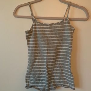 Grey and white striped tank